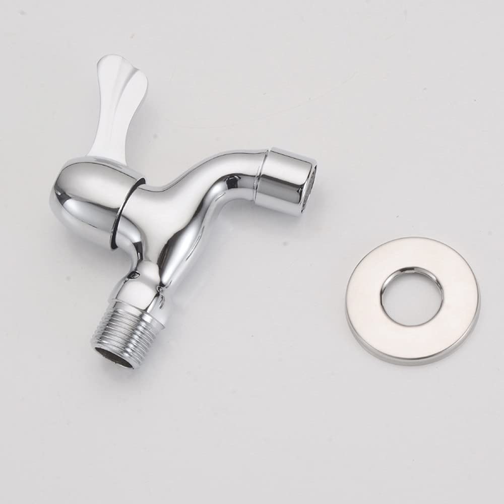 QHQQXN Miscelatore per lavabo monocomando, Rubinetto Multifunzione a Doppio Uso per Piscina per Lavatrice, Rubinetto Singolo Freddo ad Apertura Rapida in Rame Stile Europeo, interfaccia G1/2, Facile