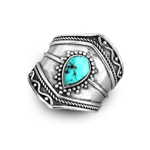 Bague goutte turquoise pour un look bohème chic en festival ou été