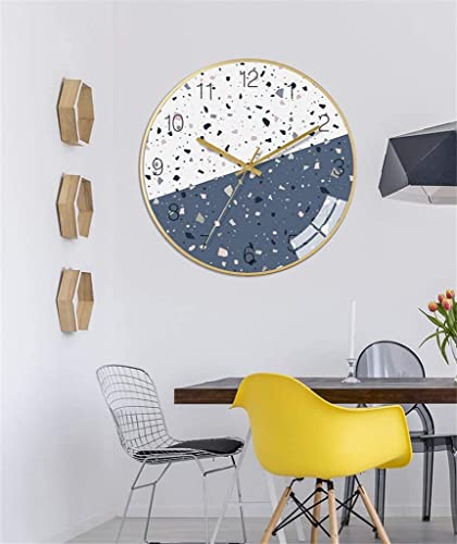 Horloge à quartz bloc de couleur moderne avec bordure dorée épaisse 4cm - 4