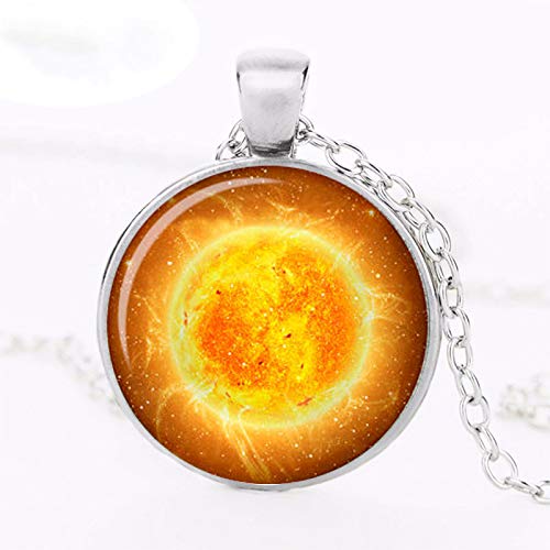 Sonnenanhänger Sonne Halskette Galaxie Raum Schmuck Orange Kette Orange Anhänger Cover