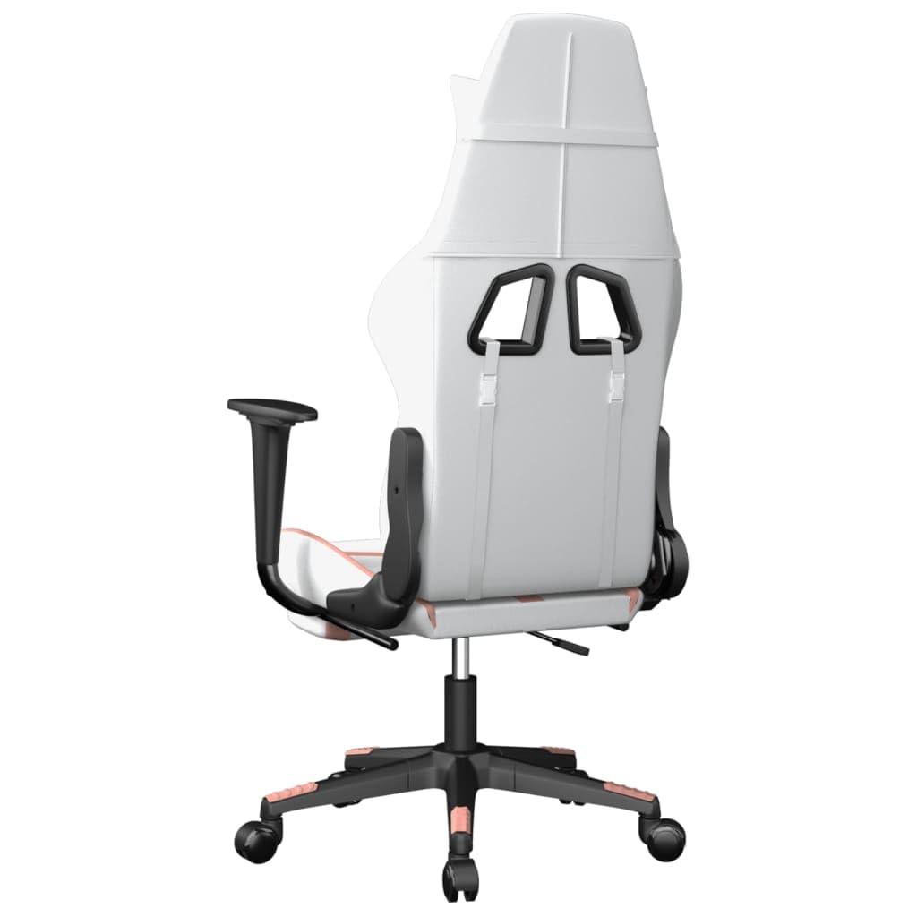 Rantry Arredo Sedia da Gaming con Poggiapiedi Bianco e Rosa in Similpelle, Mobilia Poltrone Salotto, Poltrona Salotto, Poltrone, Poltrona Relax, Poltroncina Camera da Letto