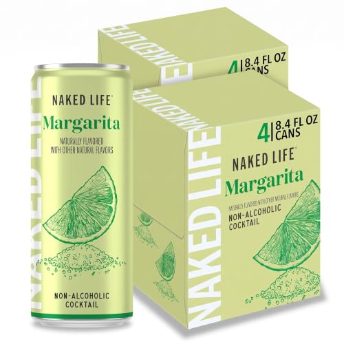 Naked Life Non-Alcoholic Drinks, Margarita, Zero Sugar, Low Calorie, Alcohol-Free Cocktails 8 pack, 8.4 fl oz cans