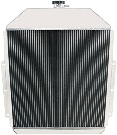 4 Row Aluminum Radiator For 1942-1952 Ford F1/F2/F3/F4/1 Ton/1/2 Ton/3/4 Ton Pickup 3.6L 3.9L V8 GAS/2.0L l4 GAS/3.7L l6 GAS + Shroud + Fan + Relay