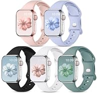 【Soft & Smooth Silicone】The Apple watch straps for women and men are made of soft and smooth slicone, no smell and no more skin irritation, very comfortable to wear for workdays, workouts and overnight sleep. The sweat, dust, water-resistant sport ba...
