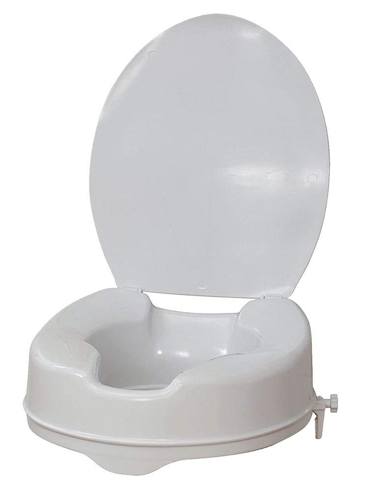 OXEN 143834 Hebebühne Erhöhung für Badezimmer WC-Sitzerhöhung in weiß inkl. Adapter zur Befestigung an der Toilette und Stabilität belastbar bis 150 kg, Chrom glänzend