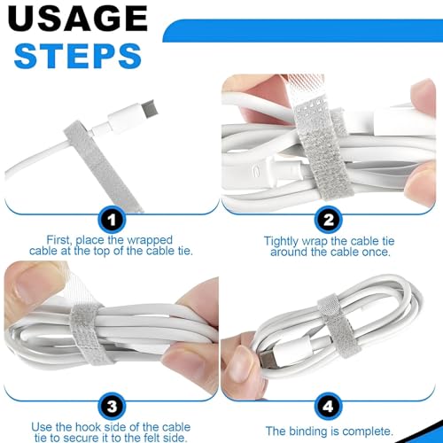 Yonality 2 Stück Kabel Aufbewahrungsbox, 7 Fächer Transparente Kabelmanagement-Box mit 16 Kabelbindern, Doppelöffnung mit Deckel-Organisator für Schreibtisch Lagerung, Büro, Hausgebrauch