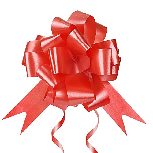 GWHOLE Lot de 60 Nœuds Automatiques Nœuds Rubans à Tirer pour Noël Mariage Fête Décoration de Voiture Maison Fleuriste Cadeaux Emballage Anniversaire