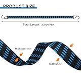 5Pcs Bungee Cords with Hooks, IKR Bungee Straps 2m/6.6ft Long Elastic Bungee Rope Luggage Bungee Straps Anti-slip Flat Elasticity Rubber Straps for Luggage Camping Roof Racks Moving Cargo - Image 2