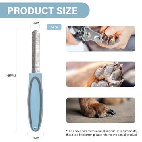 JUGUTA Premium-Nagel-Schleifstein Für Haustiere: Edelstahl-Krallenfeile, Für Eine Glatte Nagelkontur, Universell Für Katzen Und Hund(Blau)