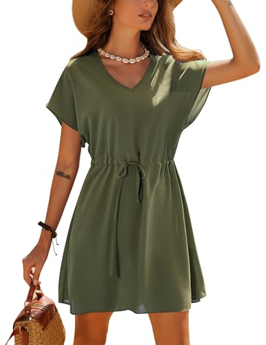 Vestido de playa Ekouaer talla L que estiliza la cintura con lazo