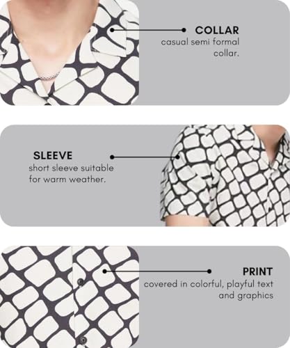 Image of DHRUVI TRENDZ Men's Rayon Regular Fit Shirt Casual Stylish|Printed | Half Sleeve | Formal Shirts| Summer Button-Down