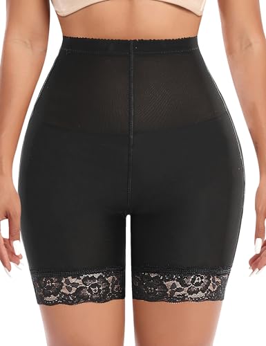 Image of DERCA Padded Underwear for Women Butt Lifter Seamless Booty Pads Butt Enhancer Panties Lace Shapewear Boyshorts