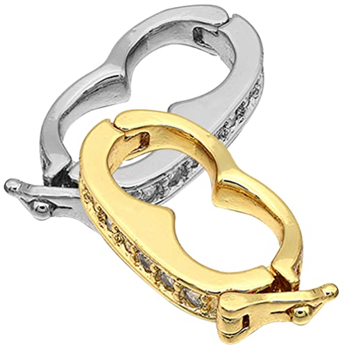 Sewroro 2 Pièces Raccourcisseur Rehausseur Fermoir Collier Raccourcisseur Fermoir Cuivre Diamant Connecteur Multi-Brins Raccourcisseur Mini Rehausseur Poussoir Fermoir Avec Serrure