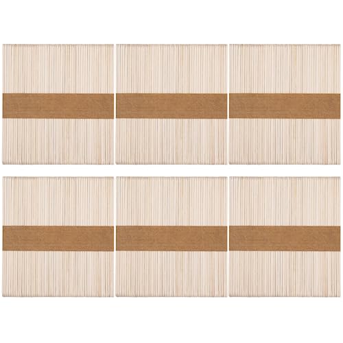 WISYOK 300 Stück Eisstiele Holz Eisstäbchen Holzstäbchen Holzstäbchen Zum Basteln Holzstiele Bastelstäbchen Holz Holzspachtel DIY Handwerk-114 mm x 9 mm x 2 mm