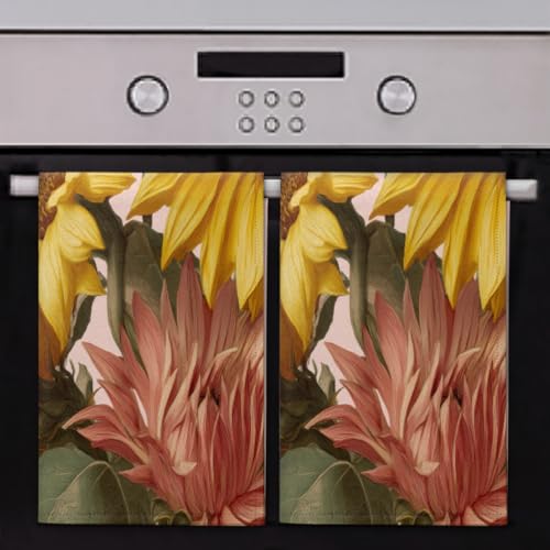 Torchons de cuisine microfibre absorbants essuie-mains séchage rapide déco fleur