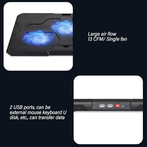 Base para laptop con ventilador y 3 velocidades ajustables miniatura 6