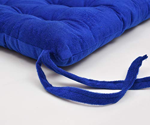 Image of Long Chair Pad Cushion for Rocking Chairs and Back & Seat Cushion for Multipurpose Use (Blue, 1)
