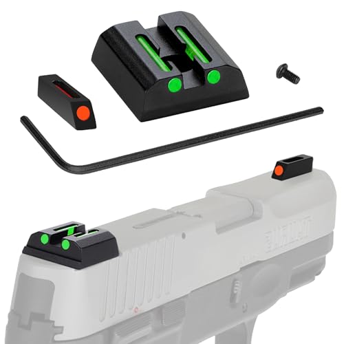 No-Tritium Fiber Optic Sights for Taurus G2C,G2S,G3 w/o,PT111 G2,PT140 G2,740,709,TX22 Taurus G2S Sights Red Green Dot Sights for Handguns Pistols with Assembly Tools (Front Red+Rear Green)
