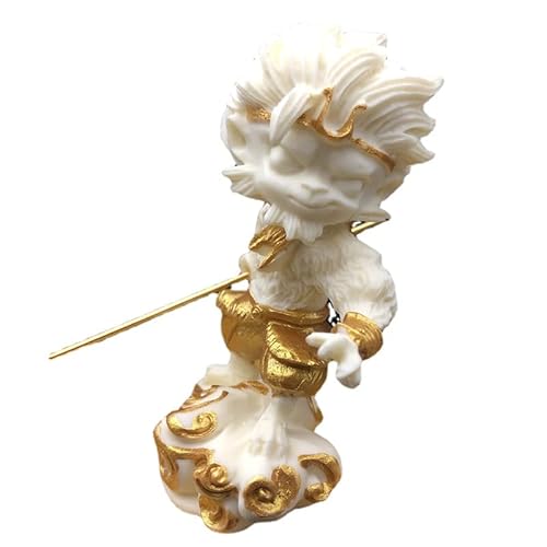 孫悟空の置物 彫刻仏像 ココヤシの果実 手作り 「西遊記 孫悟空 」斉天大聖 孫行者 鬥戰勝佛 猿 室内置物 開運 風水 厄除け 運気向上 金運 商売繁盛 (01)