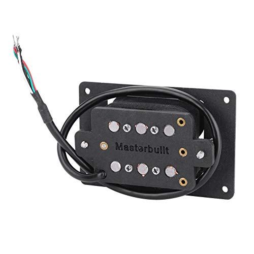 Keyren Guitar Pickups Humbucker Set, Prewired 3 String Humbucker Pickup Input Jack For Cigar Box Guitar(Black) #TOP4