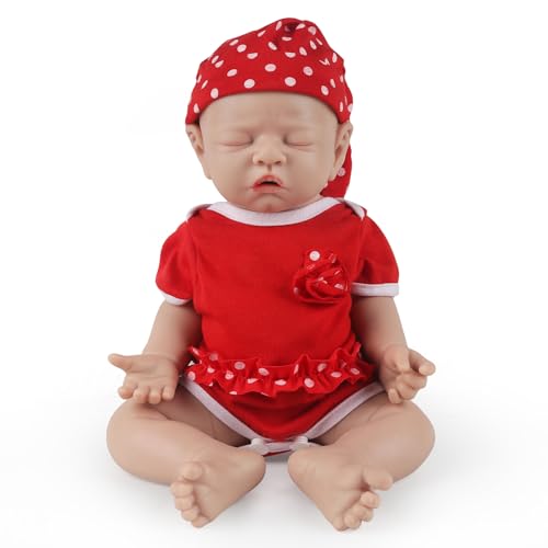 IVITA Corps Entier Silicone Reborn Poupée Bébé Nouveau Né Poupée Bébé Ouvrir Bouche Ouverte Fait à La Main Bleu Yeux Doux Poupée Bébé Fille (WG1528-43cm-2479g-Mädchen)