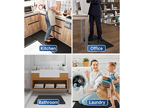 Zvv [2Pcs] Kitchen Mats Cushioned Anti Fatigue Kitchen Rugs Waterproof Non-Slip Durable Stain Resistant Thick Memory Foam Heavy Duty Ergonomic Comfort Standing Mat For Floor,Home,Housewarming Gifts #TOP5