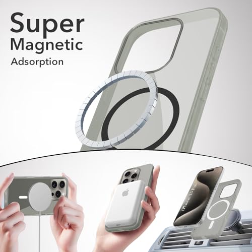 Image of Jkobi Lifetime Anti-Yellow MagSafe Compatible Clear Back Cover Case for Apple iPhone 15 Pro (Sleek Hard Crystal | Shockproof and Camera Protection)
