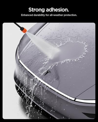 Spigen Tesla Model Y Juniper 2025 2026 Frontemblem mit Logo, Perfekte Passform, Kratzfeste PC-Abdeckung, Einfache Installation (Guide-Sticker) für Tesla Model Y Juniper (Standard/Premium/Performance)