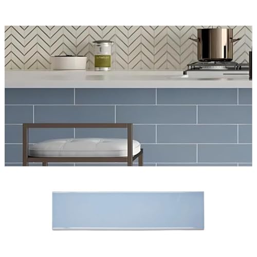 Tenedos 3x12 Sky Blue Ceramic Subway Tile – Box Covers 12 Sq.Ft. for Kitchen Backsplash, Bathroom Shower, Fireplace, and Accent Wall – Glossy Finish