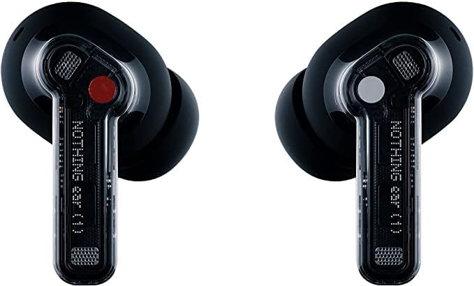 Nothing Ear 1 Noise Cancelling Earbuds, 2022 New True Wireless Headphones with Transparent Design, 34H Playtime, Wireless Charging, 4.7g Ultra Light, Bluetooth 5.2 Earbuds for Commute, Sports, Black