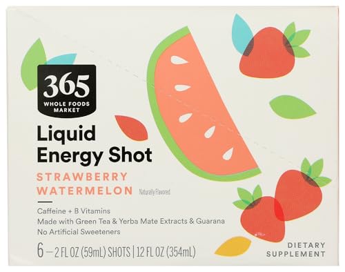 Image of 365 by Whole Foods Market, Energy Shot, Strawberry Watermelon, 2 Fl Oz, 6 Pack