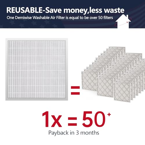 Image of 20x20x4 Washable Electrostatic Air Filter, MERV 8 Aluminum AC /HVAC Furnace Filter, Reusable Permanent Air Filter, Lasts a Lifetime, Increases Airflow（Actual Size:19.37 inchx 19.37 inchx3.58 inch)