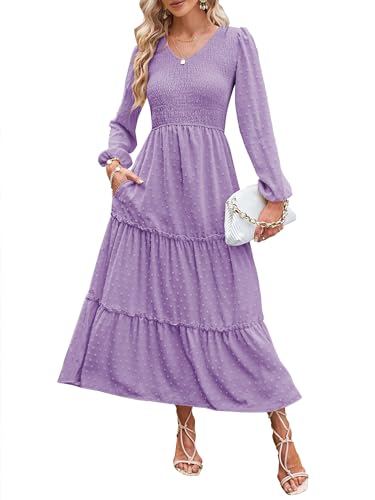zaful purple dress ZAFUL Cutout Puff Sleeve Ruched Dress In LIGHT PURPLE