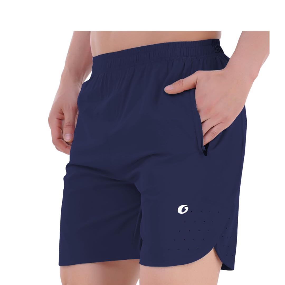 Oysters Laser Cut Men's Running Shorts with Zip Pockets-picture-44