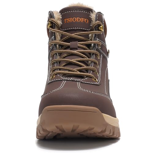Image of TSIODFO Men Boots Winter Waterproof Outdoor Hiking Shoes Leather