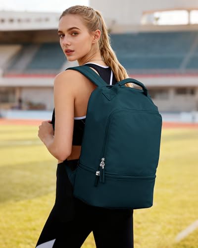 Image of Gym Backpack for Women, Gym Bag with Shoe Compartment, Water Resistant Lightweight Sports Yoga Travel Backpack with Wet Pocket,Cheer Backpack,Blue