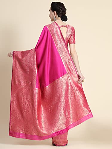 Image of Avantika Fashion Women's Classy Kanjivaram Soft Lichi Silk Banarasi Saree With Blouse Piece