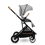 Lionelo Dani Kinderwagen Buggy bis zu 15 kg vorwärts- und rückwärtsgerichteter Sitz Liegeposition EVA-Schaumräder verstellbarer Griff Fußsackabdeckung, Grau