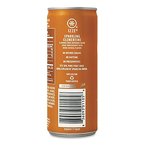 IZZE Sparkling Juice, Clementine, 8.4 oz Cans, 12 Count