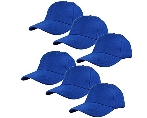 Gelante Plain Blank Baseball Caps Adjustable Back Strap Wholesale Lot 6 Pack - 001-Royal Blue-6Pcs #TOP4