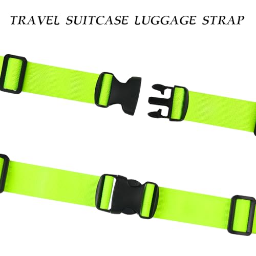 Image of MAGARROW 1.5 inch Utility Luggage Straps with Buckle Adjustable, 4-Pack (Neon Green, 1.5 in x 4.5 ft)