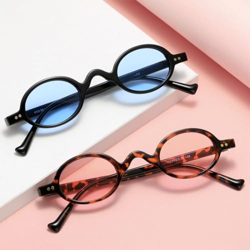 NOWOŚĆ 2025 Małe owalne okulary przeciwsłoneczne Kobiety mody nity okulary okulary okulary ramy okulary