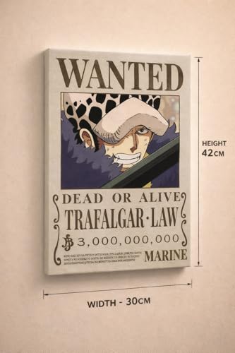 Image of Trafalgaar Law Wanted Poster - A3 Size Wall Art Prints (300 GSM Matte Finish) L-42CM X W-30CM | One Piece Anime Wall Art | Surgeon of Death Pirate Bounty Design | Premium Matte Anime Print | Otaku Room Decor | BOND VERSE