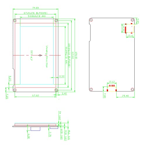 Image of Nextion Intelligent 4.3 inch HMI Display NX4827P043-011C Capacitive Touch Screen 5V TFT LCD 480x272 for Arduino ESP32 (NX4827P043-011C)