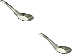 Angoily 2 Pçs Colher Concha De Aço Inoxidável Utensílios De Salada Lápis Japonês Concha De Molho Kunz Colher De Molho Colheres De Jantar Utensílios De Cozinha Colher De Sopa Talheres De