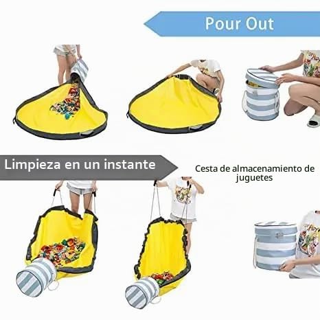 Miniatura 3 de Diverjoy - Baul Juguetes Infantil - Cesta Para Guardar Objetos- Bolsa Almacenamiento - Bolsa De Playa- Estera Para Jugar Bebe-Alfombra Juegos Bebe-Organizador Piezas Pequeñas-Cajas Almacenaje Juguetes