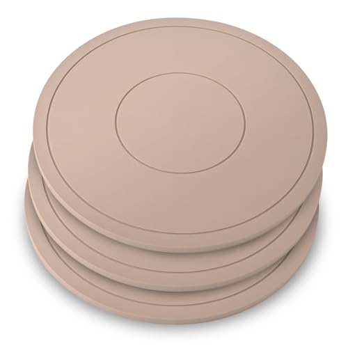 Silicone Trivet Mats 3 Pack Heat Resistant Pot Holders, Multipurpose Non-Slip Hot Pads for Kitchen Potholders, Hot Dishers, Jar Opener, Spoon Holder (Brown) by Little worm - Used condition - US$7.26