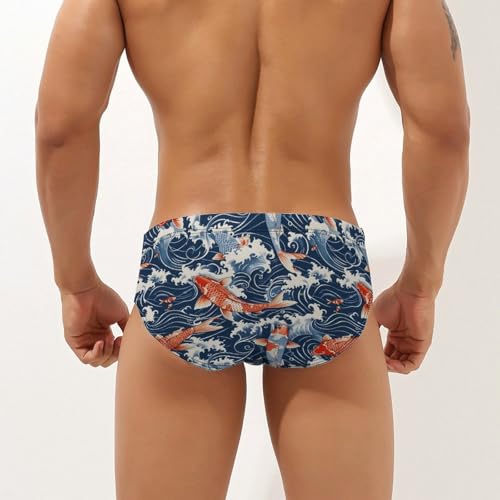 Japan Fish Waves Novelty Men's Brief Swimwear Pants Swimming Trunks Beach Shorts Underwear2