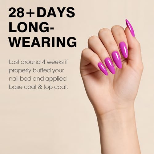 Image of CANNI 9ml Neon Purple Pink Gel Nail Polish, High Gloss UV LED Soak Off Gel