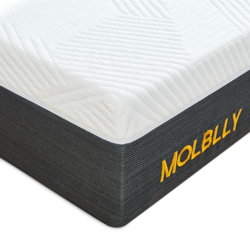 Molblly Matratze 90x200, kaltschaummatratze 90 x 200 Rückenentlastende Zweistufiger Aufbau Weiß&Grau Höhe 15 cm orthopädische 7 Zonen Matratze Härtegrad 3